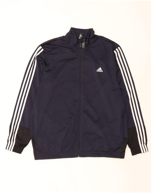 Jachetă de trening Adidas pentru bărbați Marea Britanie 52/54 2XL Albastru bleumarin Colorblock