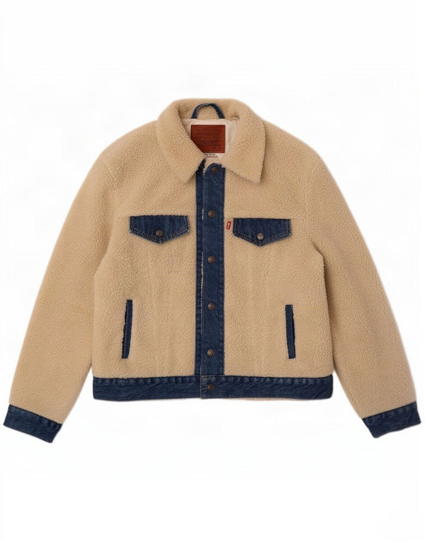 Jachetă pentru bărbați Levi's Teddy Bear Fleece UK 38 Medium Off White Colorblock