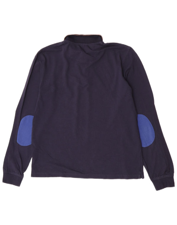 Sun68 Tricou polo cu mânecă lungă pentru bărbați, mare, albastru, bumbac