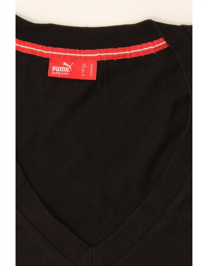 PUMA Womens T-Shirt Top UK 12 Medium Black Vintage Puma and Second-Hand Puma from Messina Hembry 