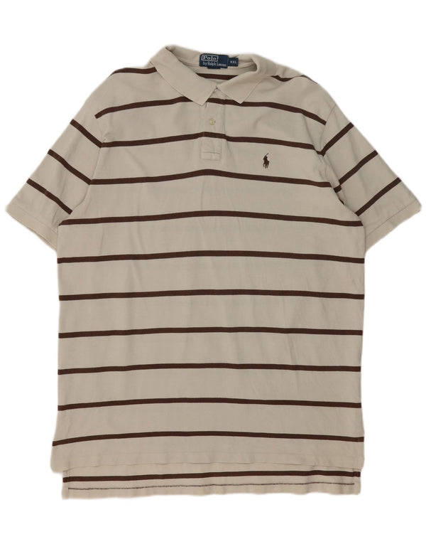 Cămașă Polo Ralph Lauren pentru bărbați 2XL, bumbac cu dungi bej
