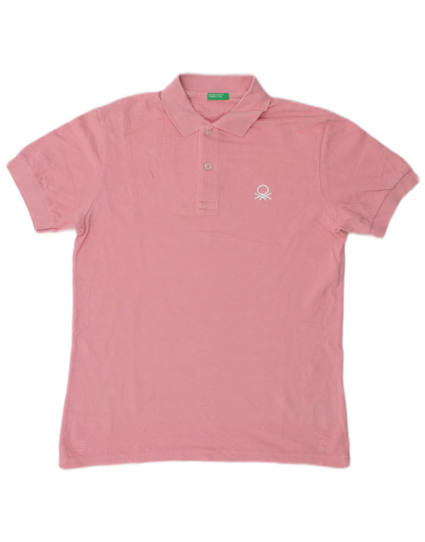 Tricou polo Benetton pentru baieti 11-12 ani 2XL bumbac roz