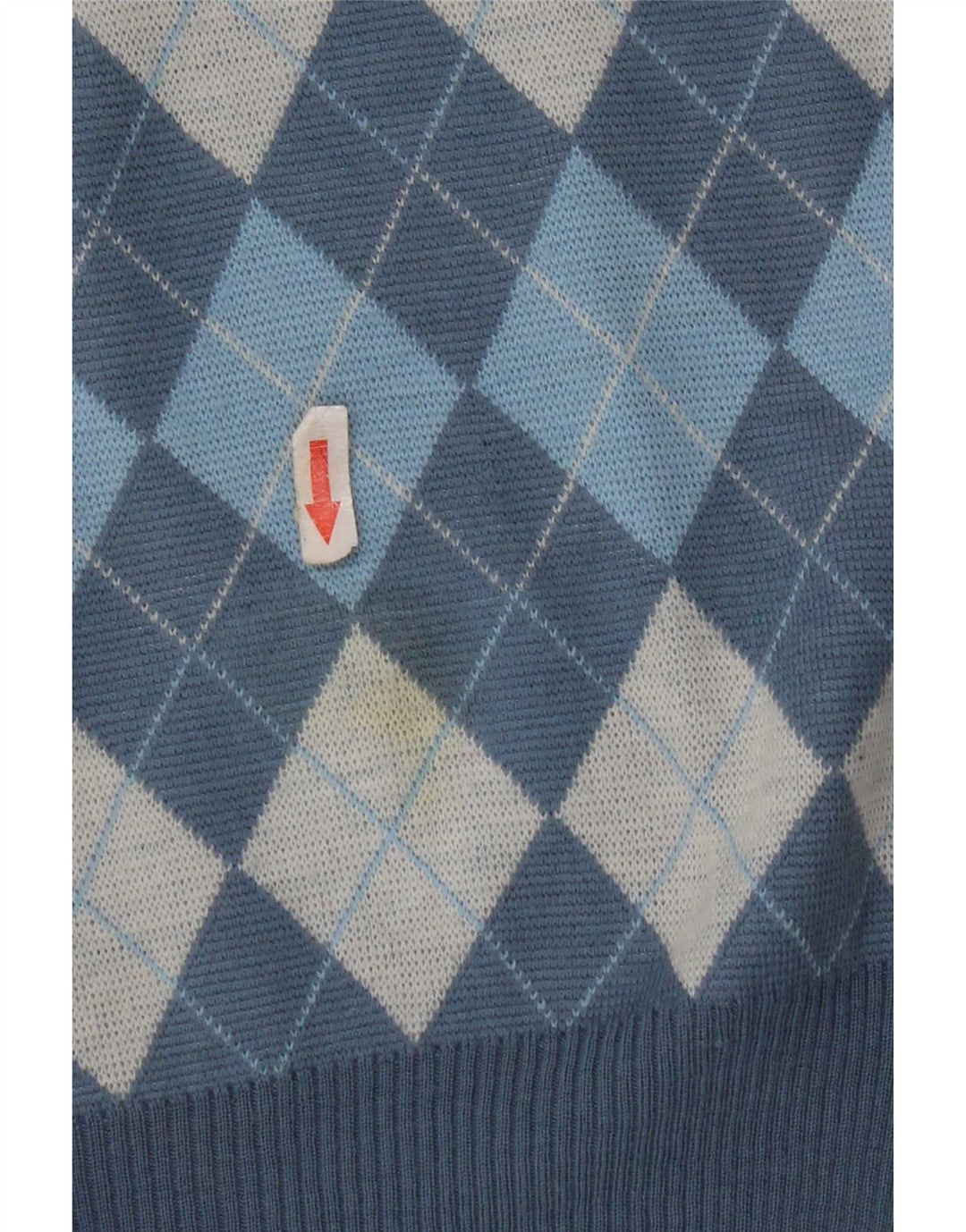 Vestă Vintage pentru bărbați Tank Top Medium Blue Argyle/Diamond Wool