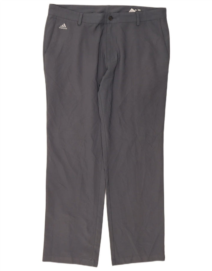 Pantaloni chino Climalite drepti pentru bărbați Adidas W38 L32 poliester gri