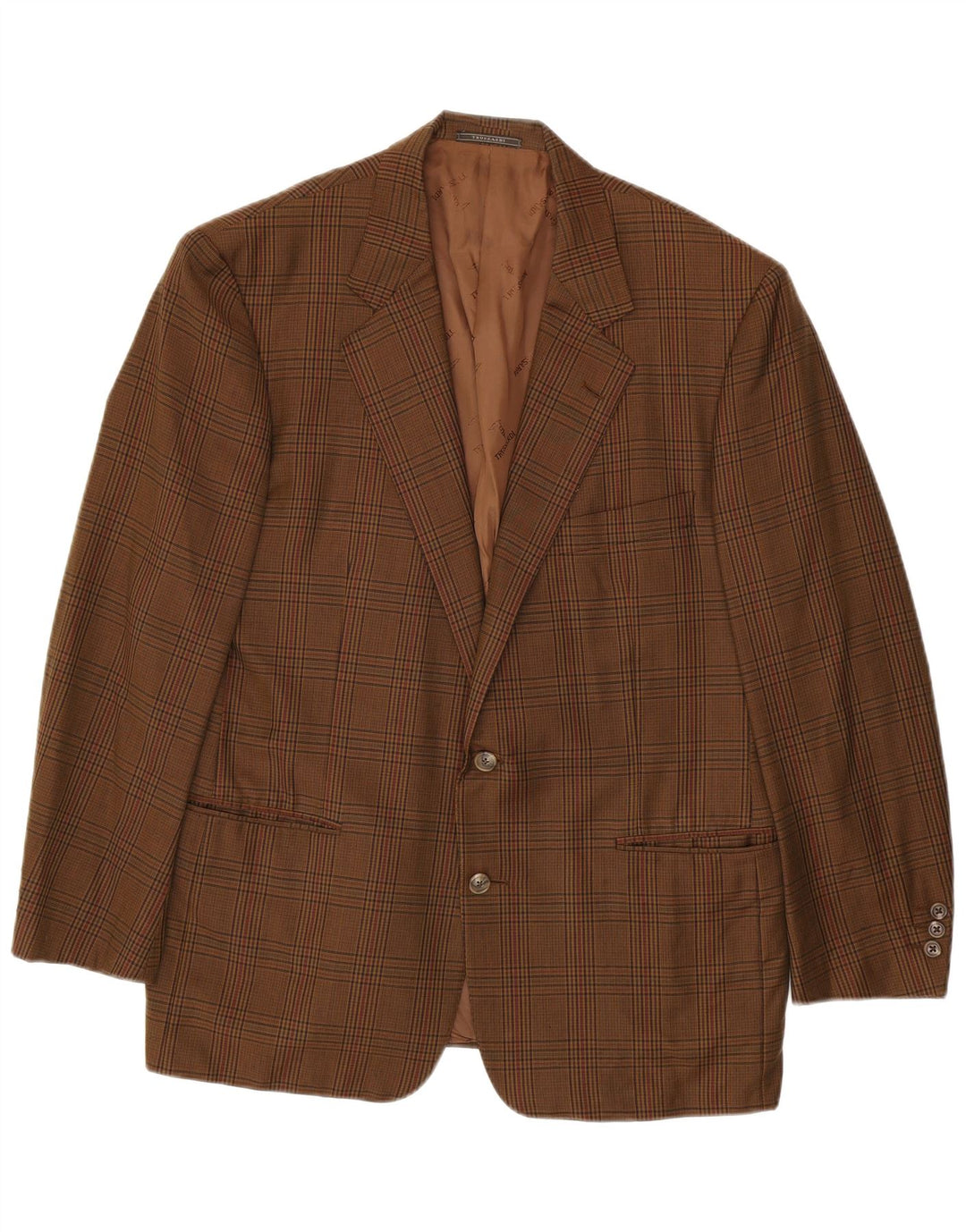 Jachetă pentru bărbați Trussardi, cu 2 nasturi, IT 52 XL, maro, picior de gală