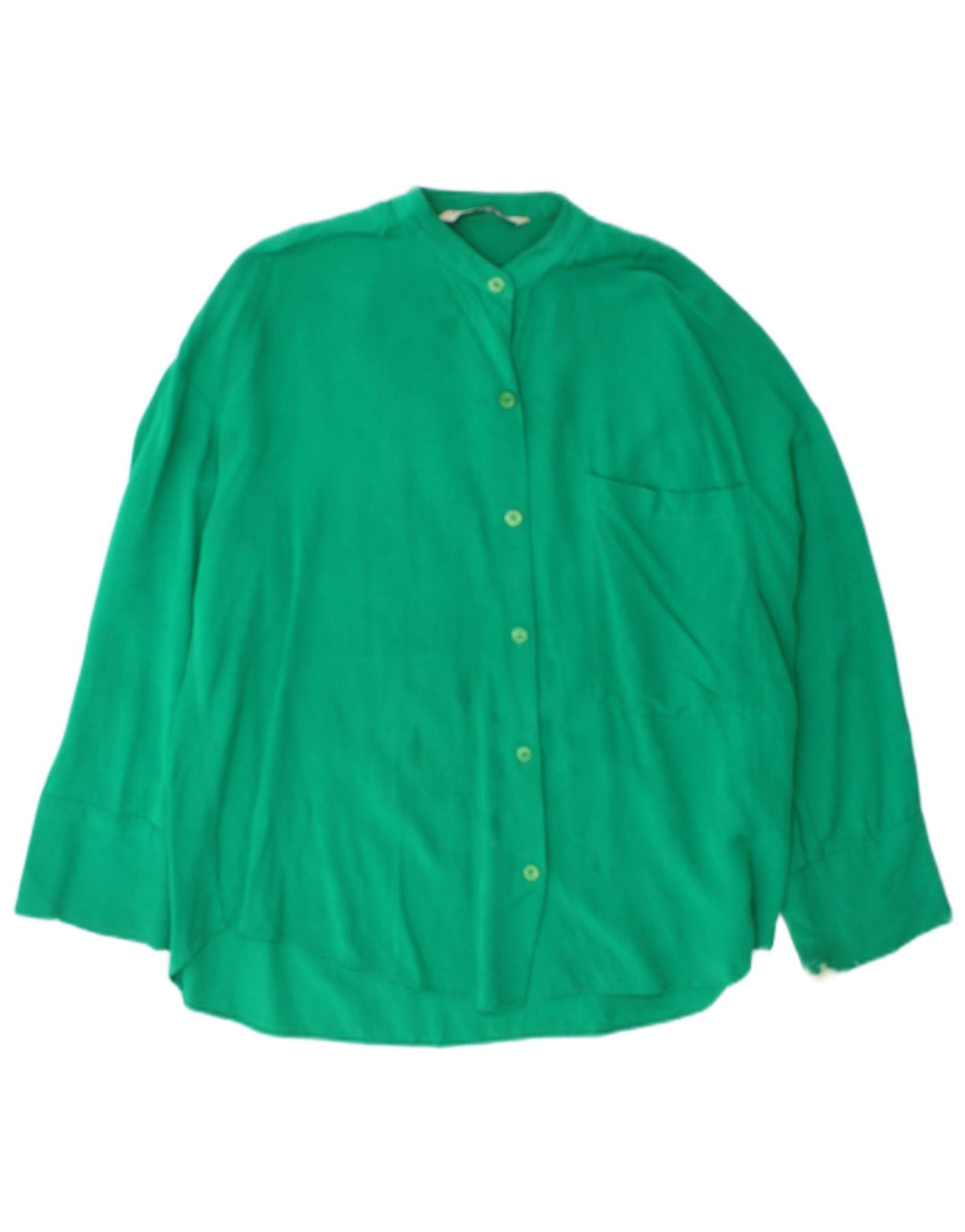 Bluză cămașă supradimensionată pentru femei Zara UK 10 Small Green Viscose