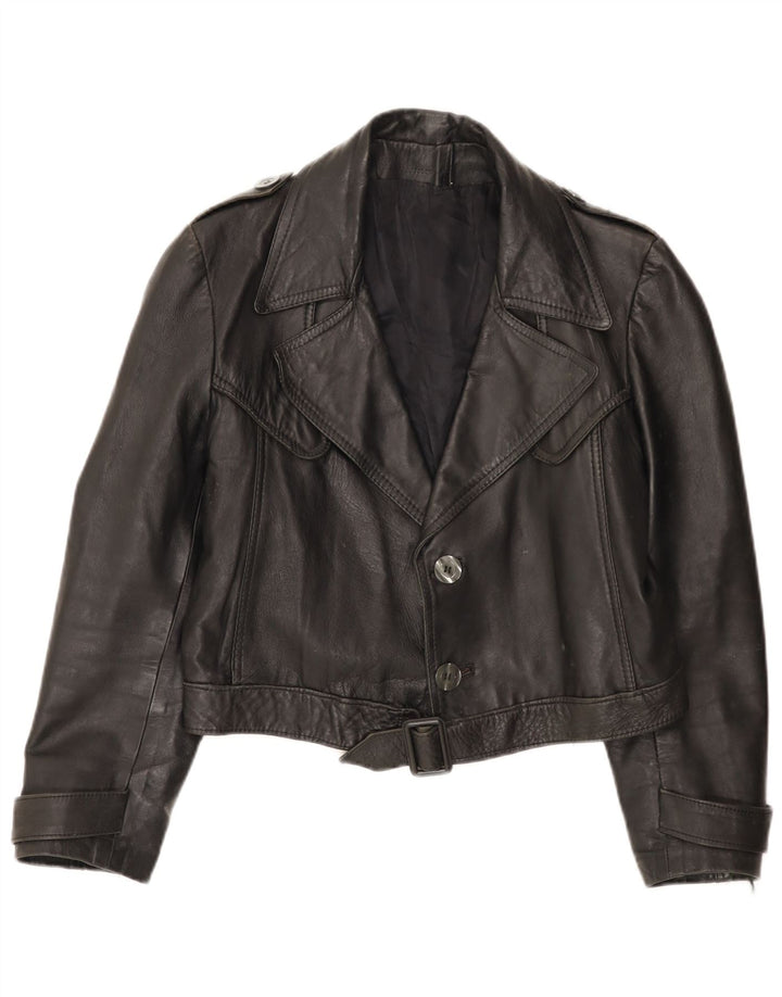 Jachetă militară crop pentru femei VINTAGE UK 12 Medium Black