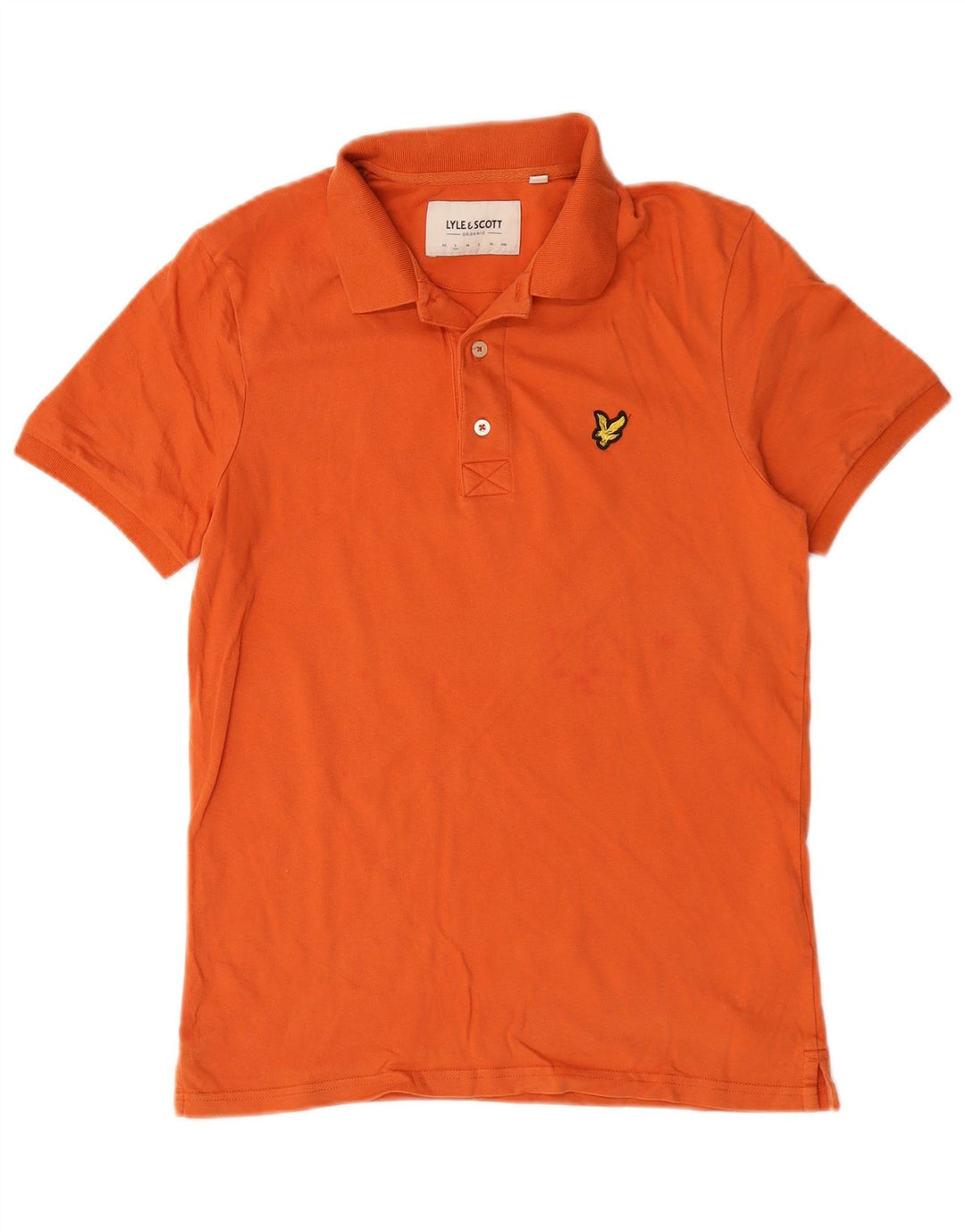 Tricou polo Lyle & Scott pentru bărbați, bumbac portocaliu mic