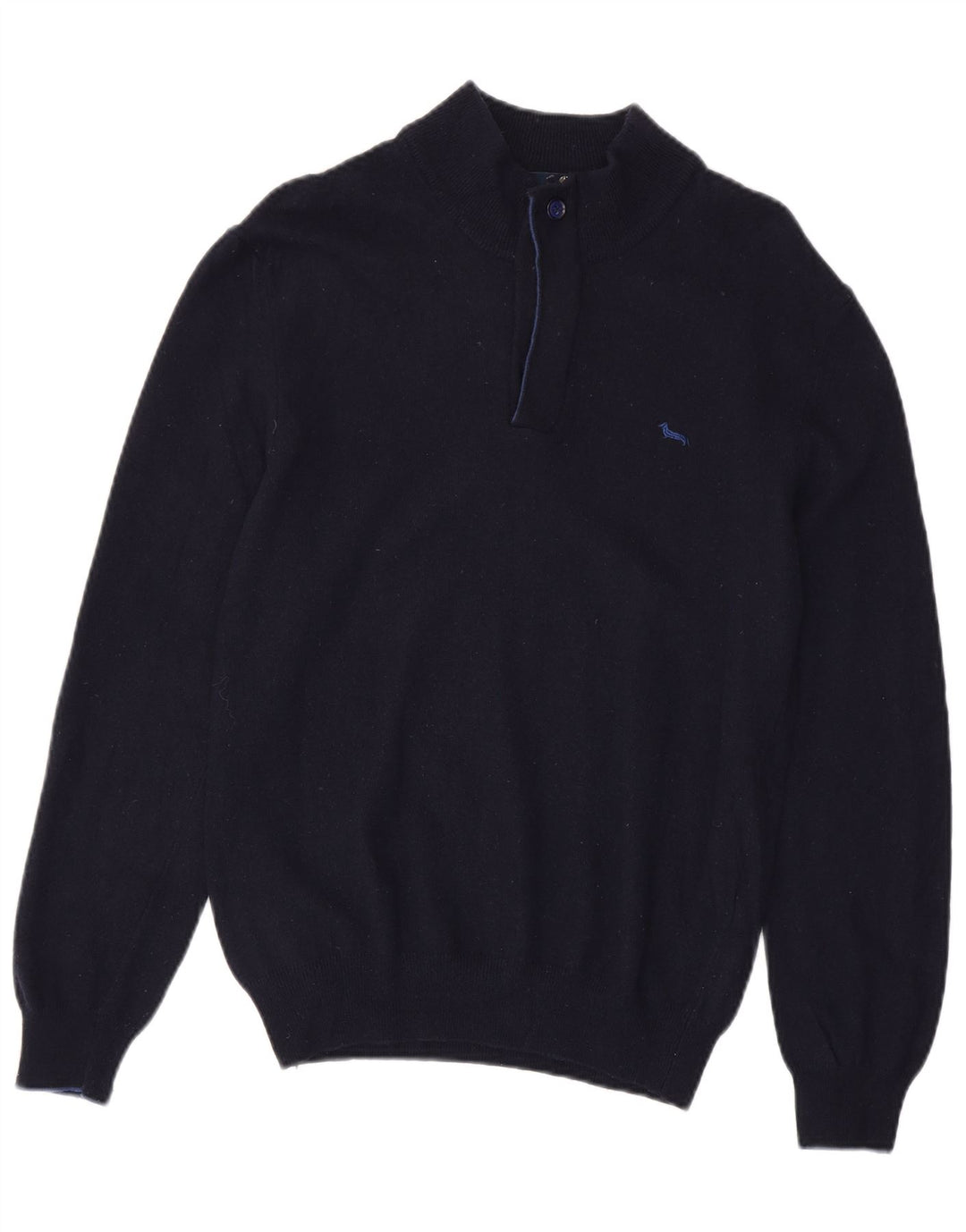 Pulover pentru femei Harmont & Blaine, cu fermoar, cu gât, UK 12, lână medie, bleumarin