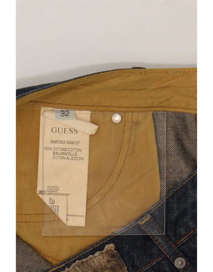 Guess Mini Fusta Denim W32 Mare Bumbac Bleumarin