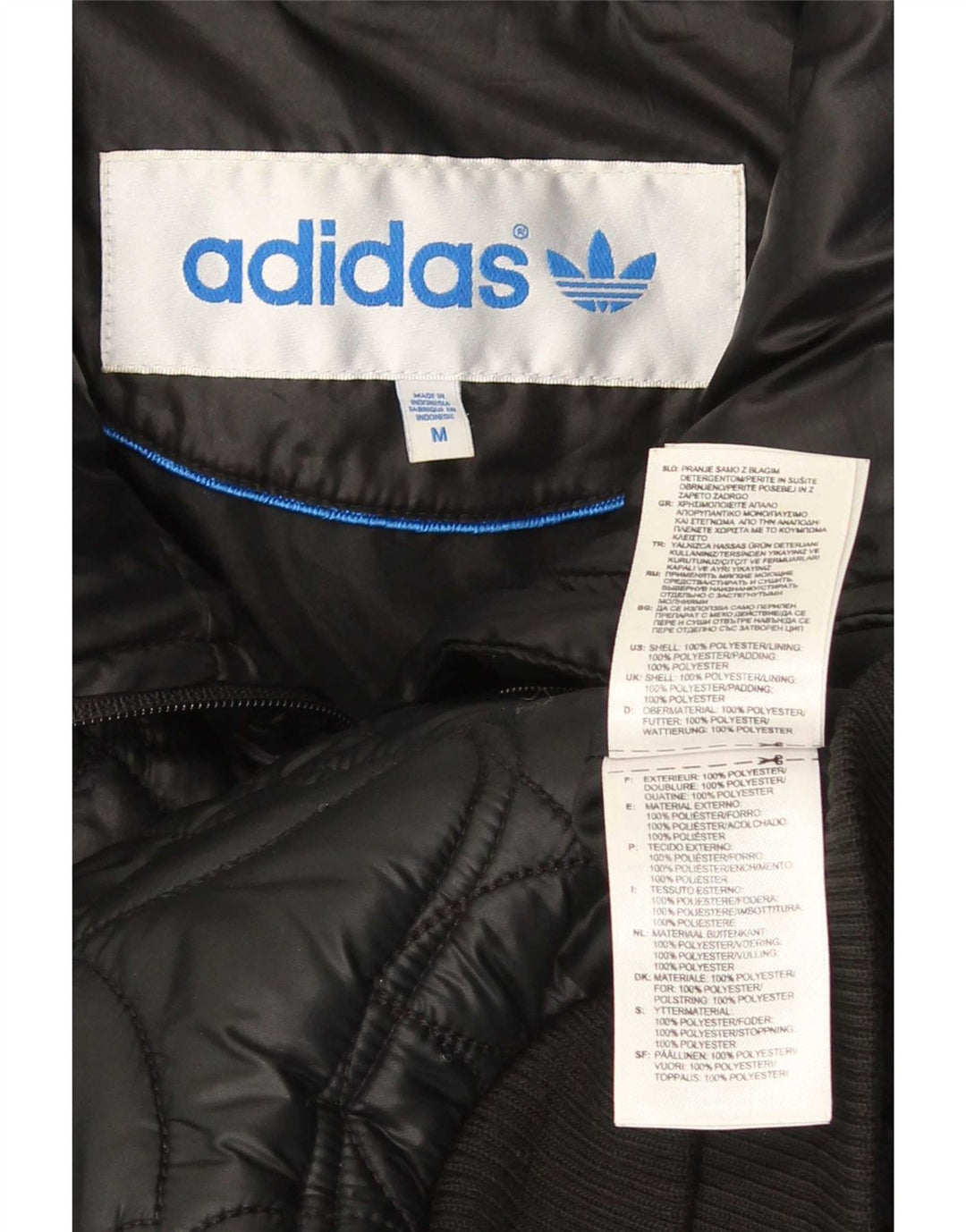 Jachetă Bomber căptușită pentru femei Adidas UK 12 Poliester mediu negru