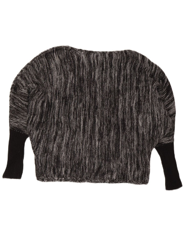 CALVIN KLEIN JEANS Pulover pentru femei cu gât de barcă UK 6 XS Gri pete