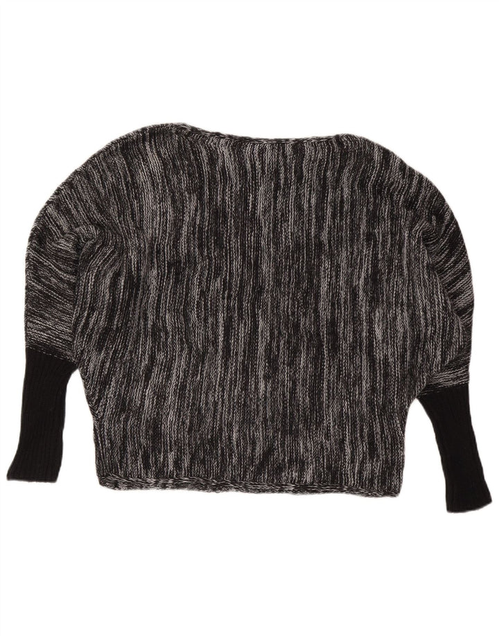 CALVIN KLEIN JEANS Pulover pentru femei cu gât de barcă UK 6 XS Gri pete