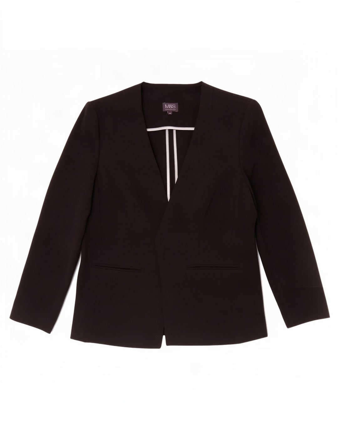 Jachetă pentru femei Marks & Spencer Open Blazer UK 14 Poliester mediu negru
