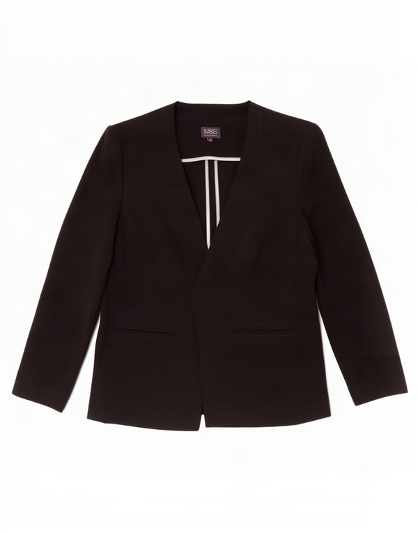 Jachetă pentru femei Marks & Spencer Open Blazer UK 14 Poliester mediu negru