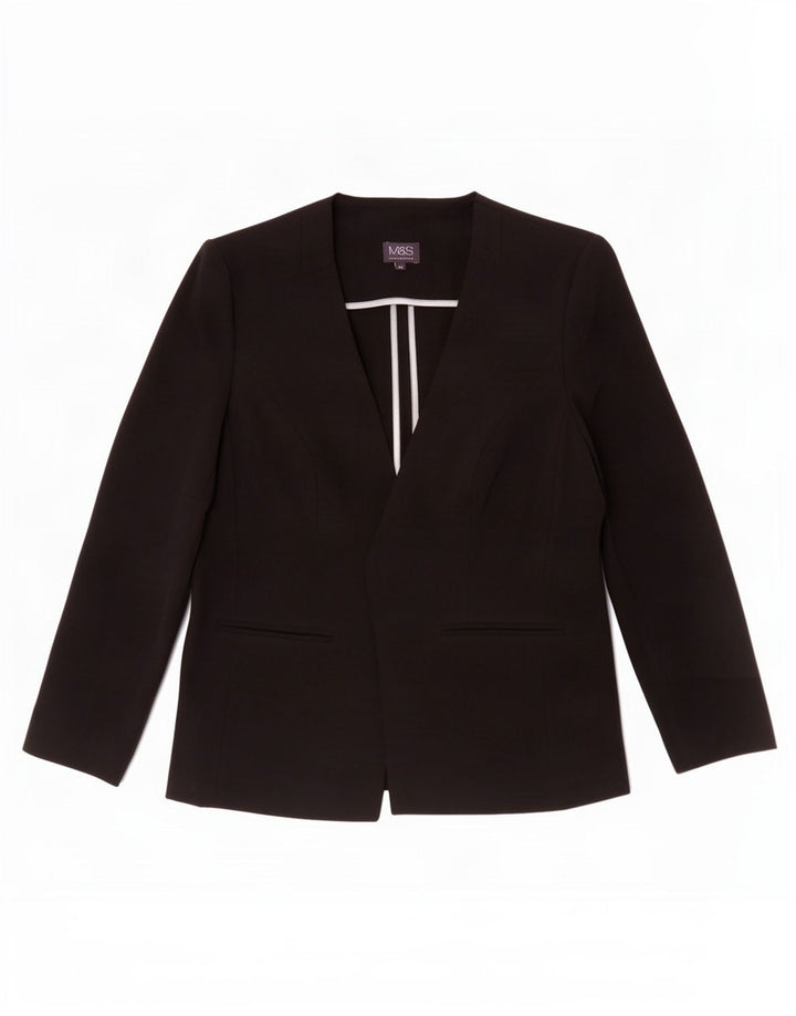 Jachetă pentru femei Marks & Spencer Open Blazer UK 14 Poliester mediu negru