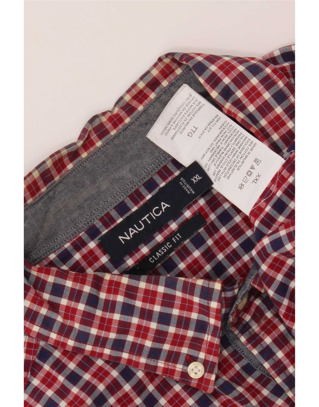 Cămașă pentru bărbați Nautica Classic Fit 2XL, bumbac roșu cu carouri