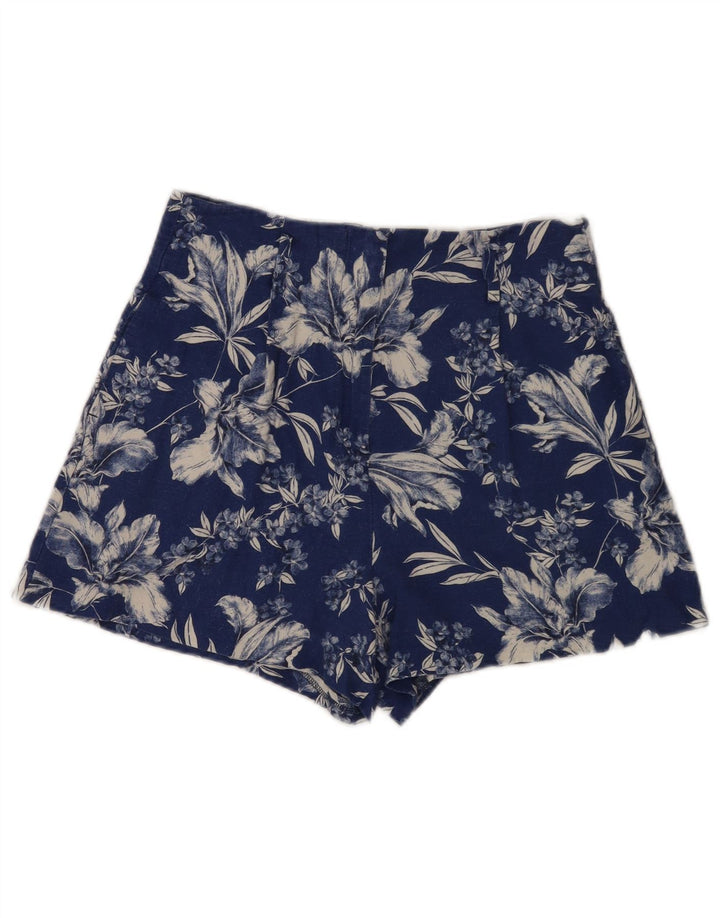 Pantaloni caldi cu talie înaltă pentru femei Zara Medium W28 Blue Floral