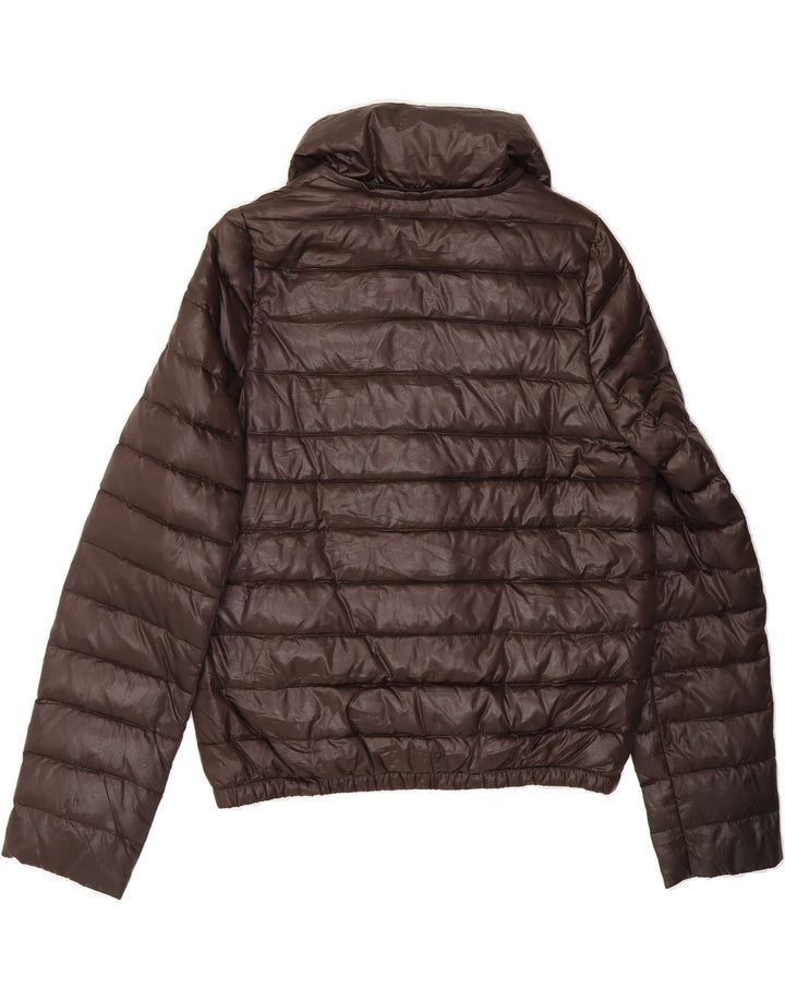 VINTAGE Womens Padded Jacket UK 14 Medium Brown Nylon Vintage Vintage and Second-Hand Vintage from Messina Hembry 