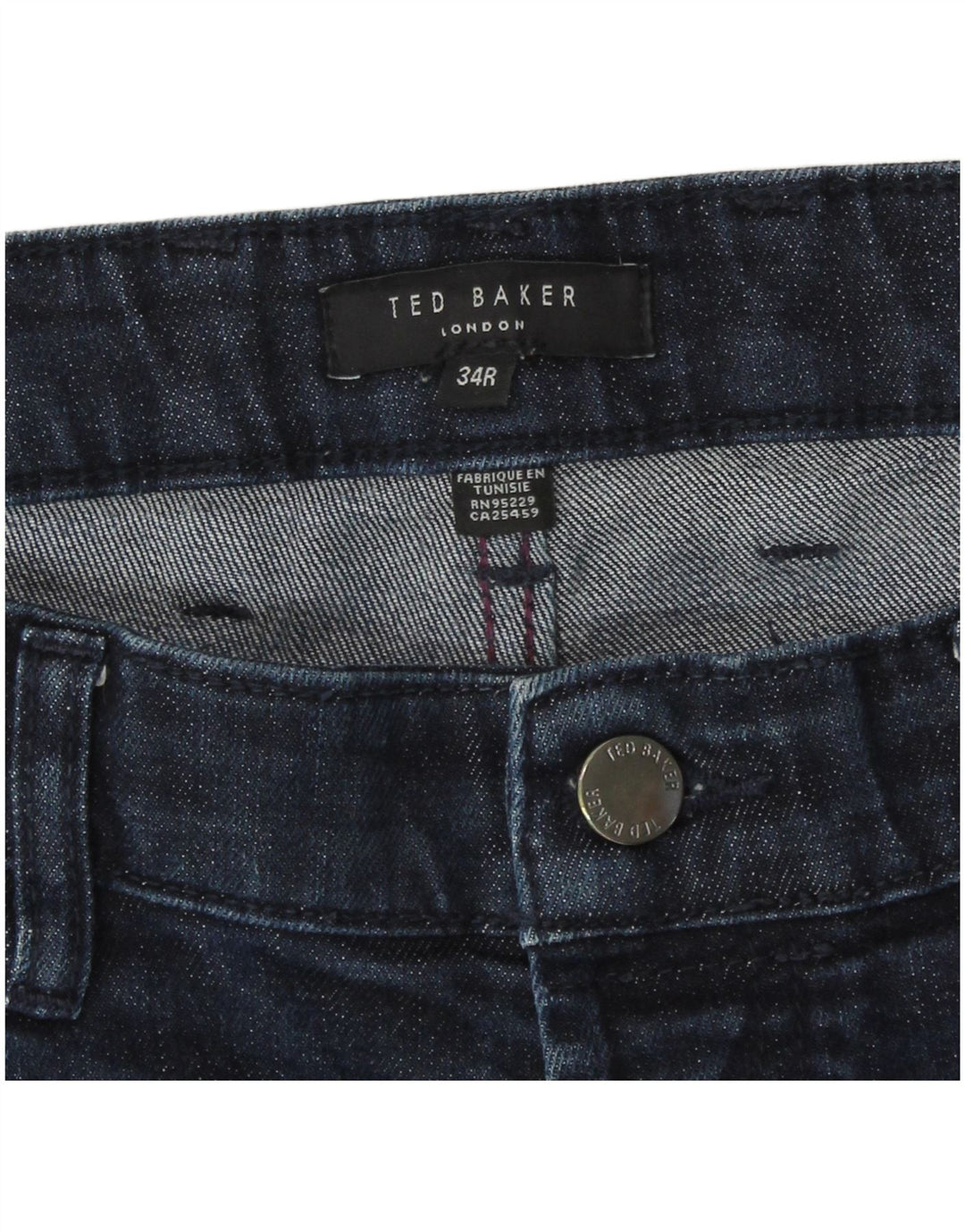 Blugi slim pentru bărbați Ted Baker L34 L32 bumbac bleumarin