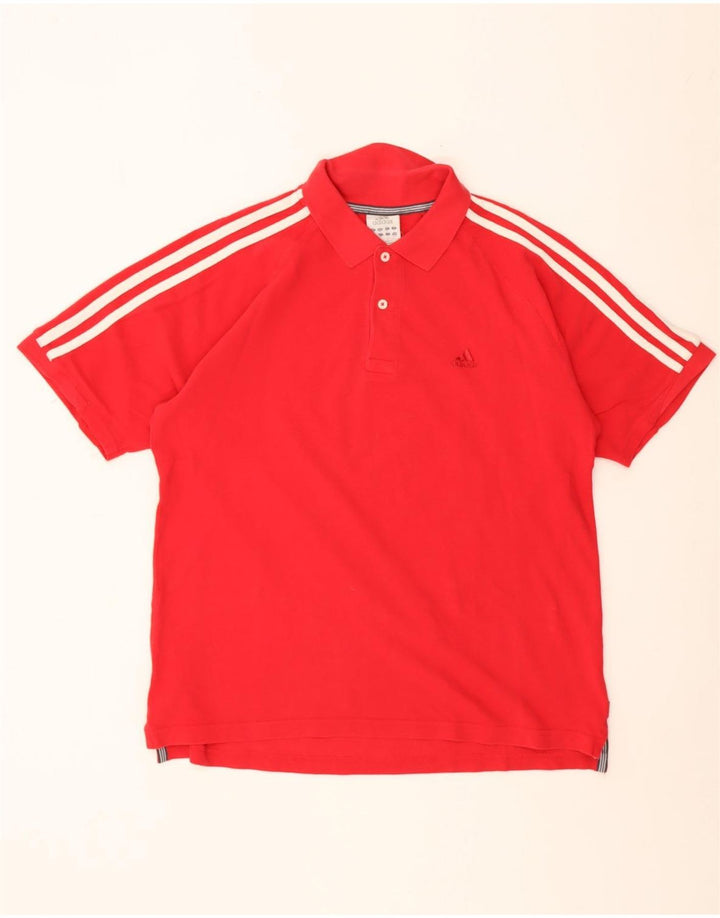 Tricou polo Adidas pentru bărbați, bumbac roșu mediu
