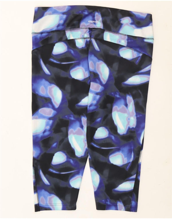 Leggings Adidas pentru femei Aeroready cu model abstract, Marea Britanie 24/26 2XL, bleumarin