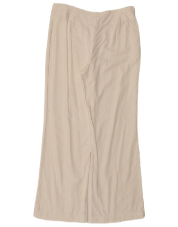 Marks & Spencer Pantaloni casual pentru femei cu picioare largi UK 12 Medium W30 L27 Alb