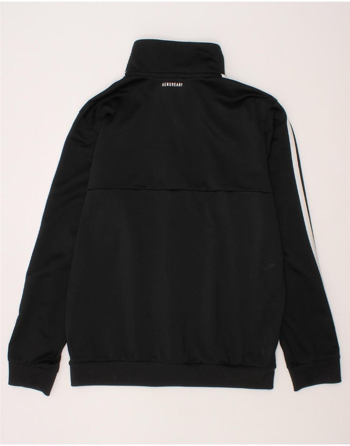 ADIDAS Boys Aeroready Tracksuit Top Jacket 11-12 Years Black Polyester Vintage Adidas and Second-Hand Adidas from Messina Hembry 