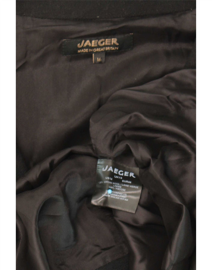 Jaeger pardesiu deschis pentru femei UK 16 mare lână neagră