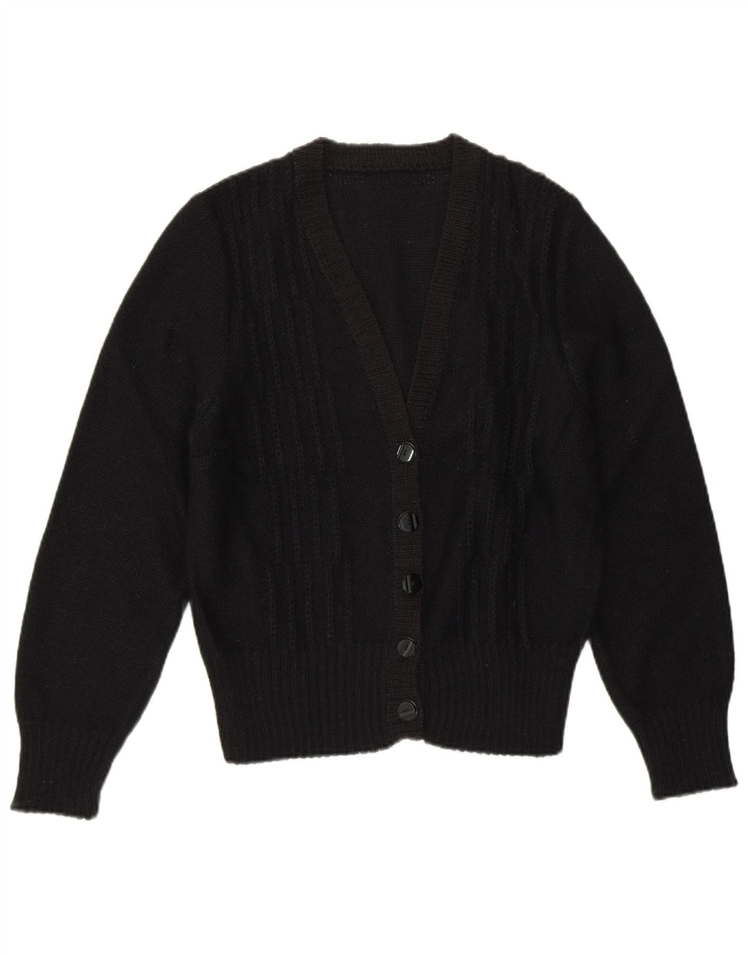 Pulover Cardigan Vintage pentru Damă UK 10 Mic Negru