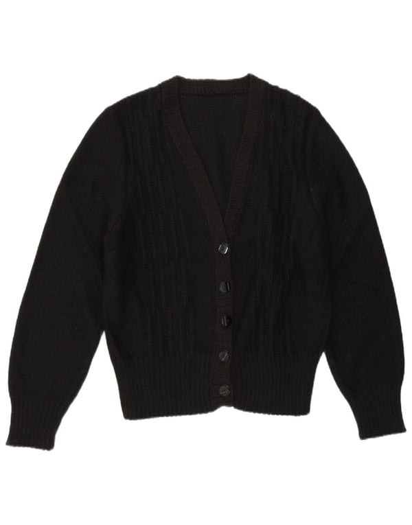 Pulover Cardigan Vintage pentru Damă UK 10 Mic Negru