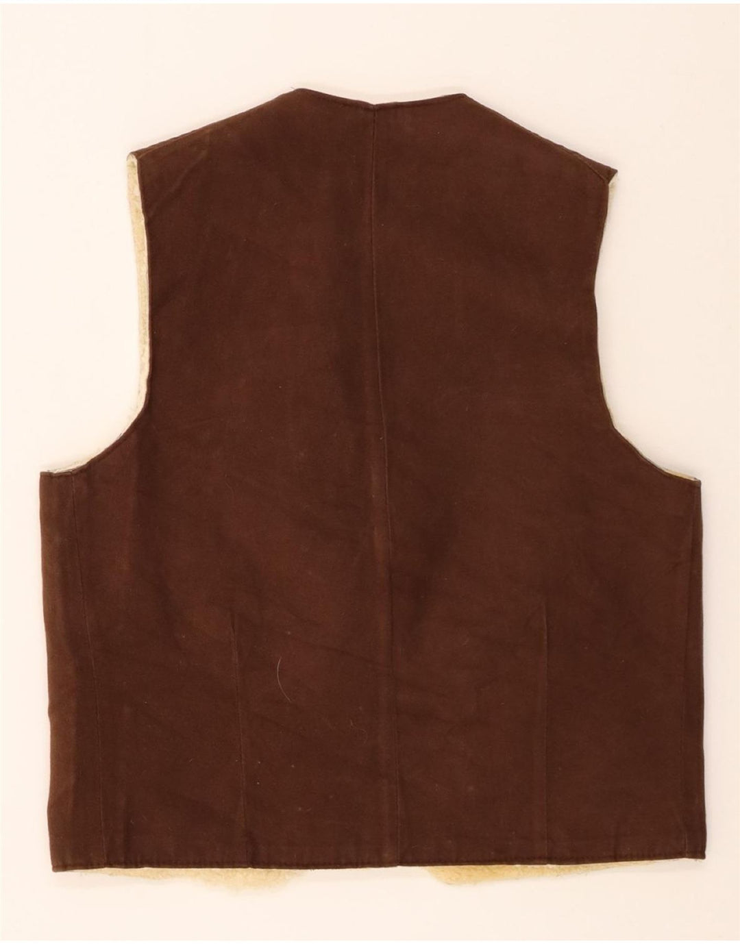 Gilet din shearling pentru bărbați vintage UK 38 maro mediu