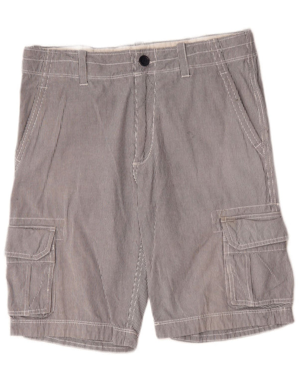Crew Clothing Pantaloni scurti cargo pentru bărbați, bumbac cu dungi gri, W29