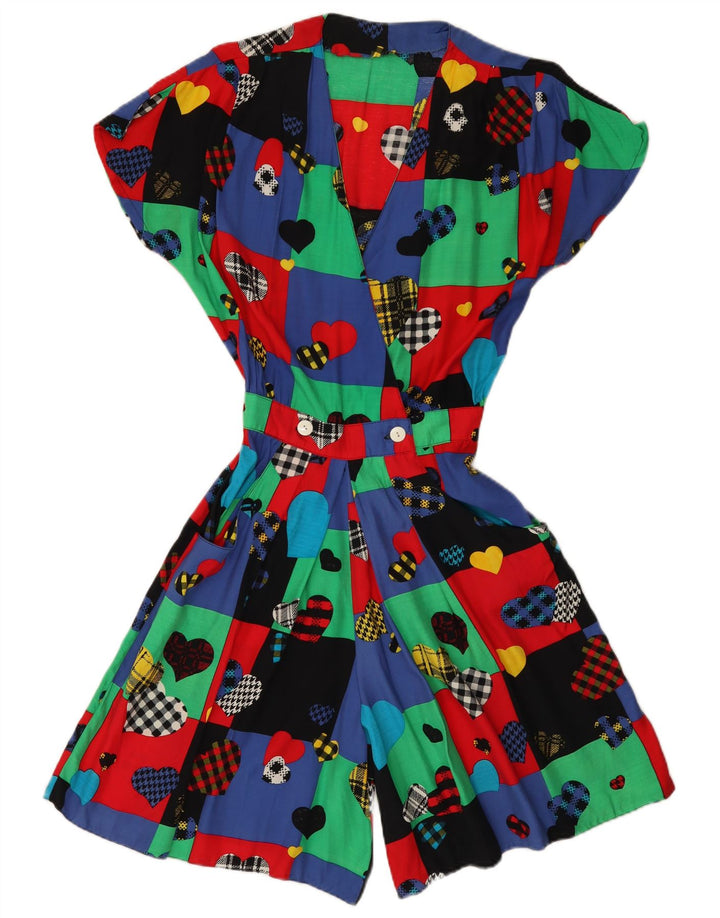 Costum pentru femei Vintage UK 12 Medium Multicolor Patchwork Viscose Heart
