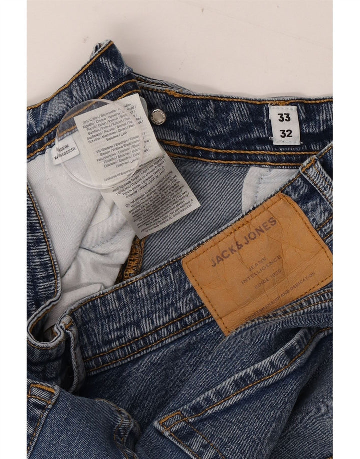 JACK & JONES Blugi slim pentru bărbați W33 L32 Bumbac albastru