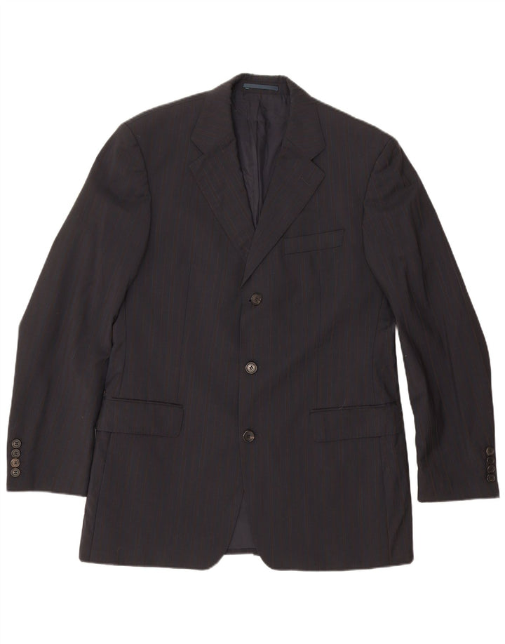 Blazer pentru bărbați Hugo Boss, cu 3 nasturi, IT 50, mare, bleumarin, cu dungi