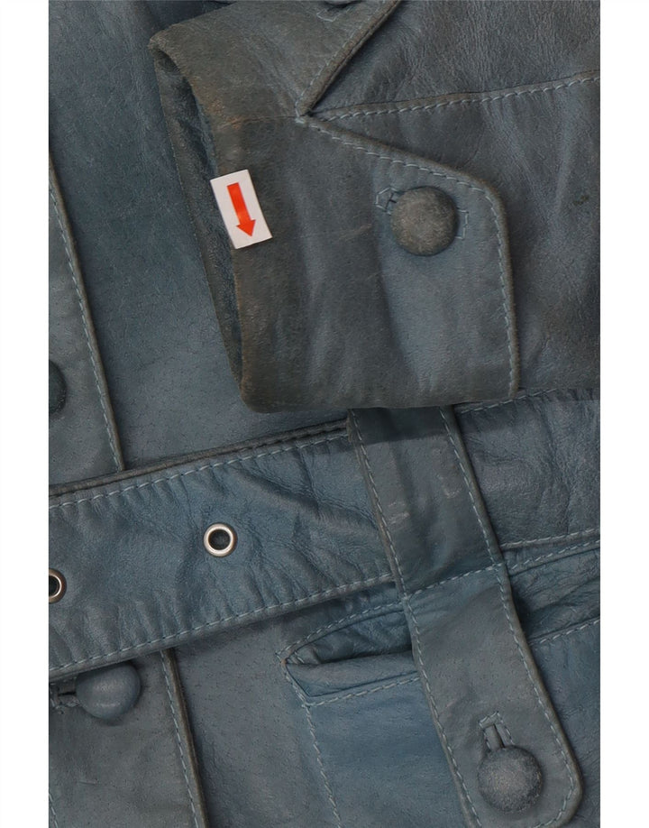 Jachetă de piele pentru femei VINTAGE UK 12 Medium Blue