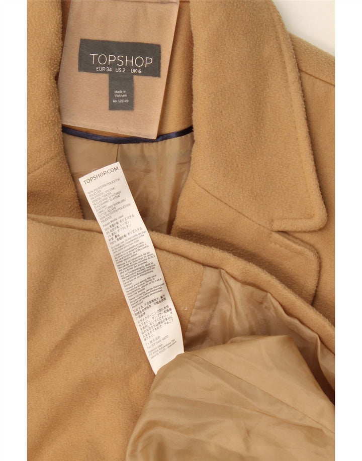 Topshop pardesiu pentru femei UK 6 XS poliester bej