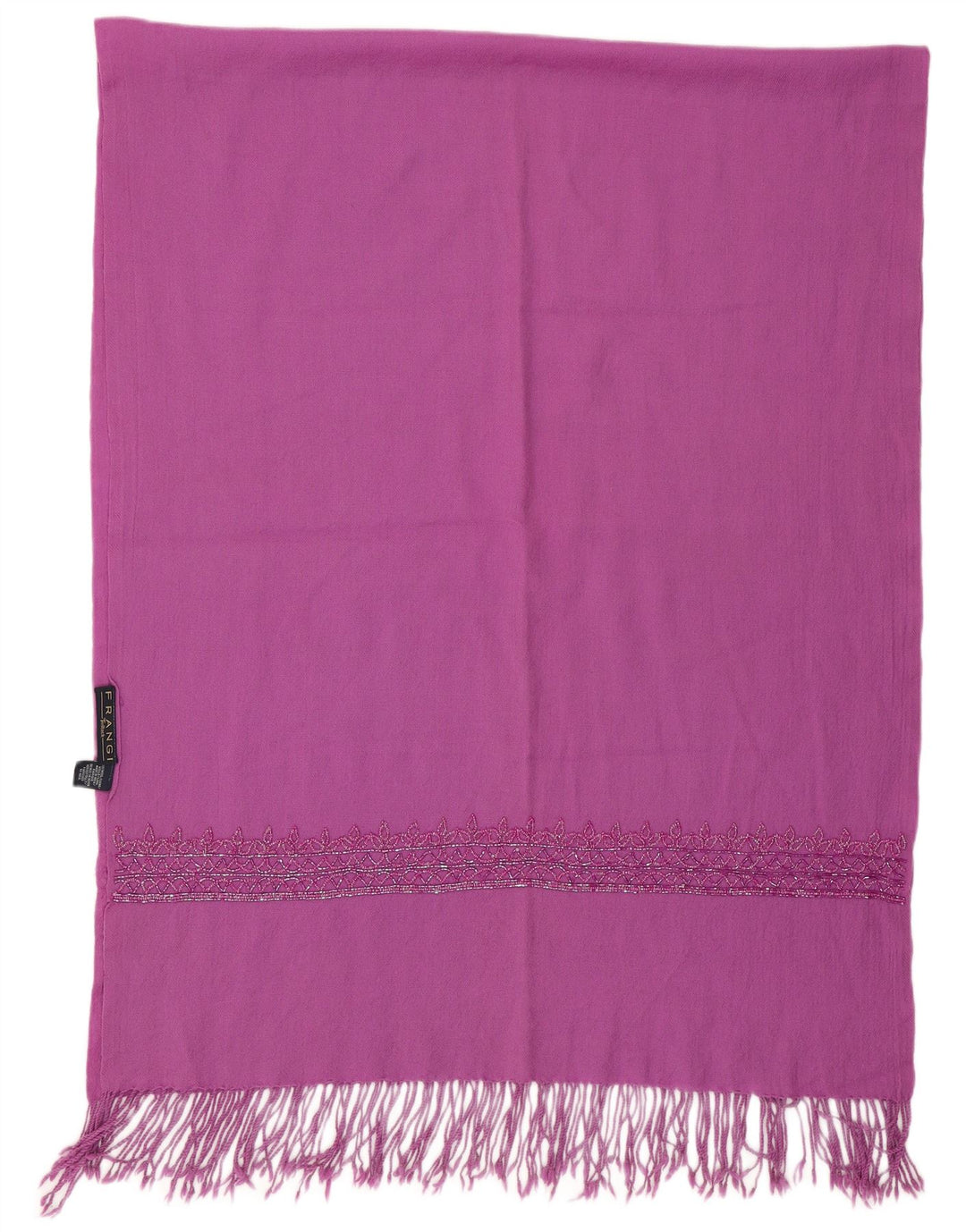 FRANGI Womens Pashmina Shawl One Size Purple Wool
