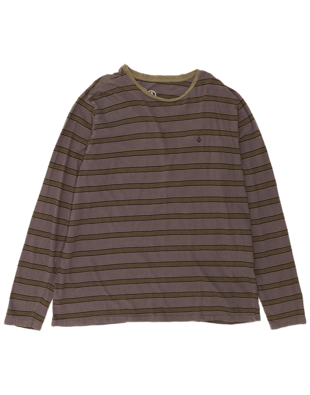 Top pentru bărbați Volcom cu mânecă lungă 2XL, bumbac cu dungi gri