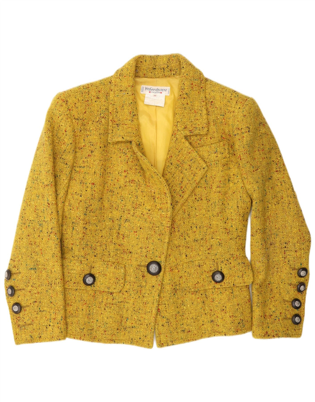 Jachetă blazer Yves Saint Laurent pentru femei EU 38 Medium Yellow Flecked