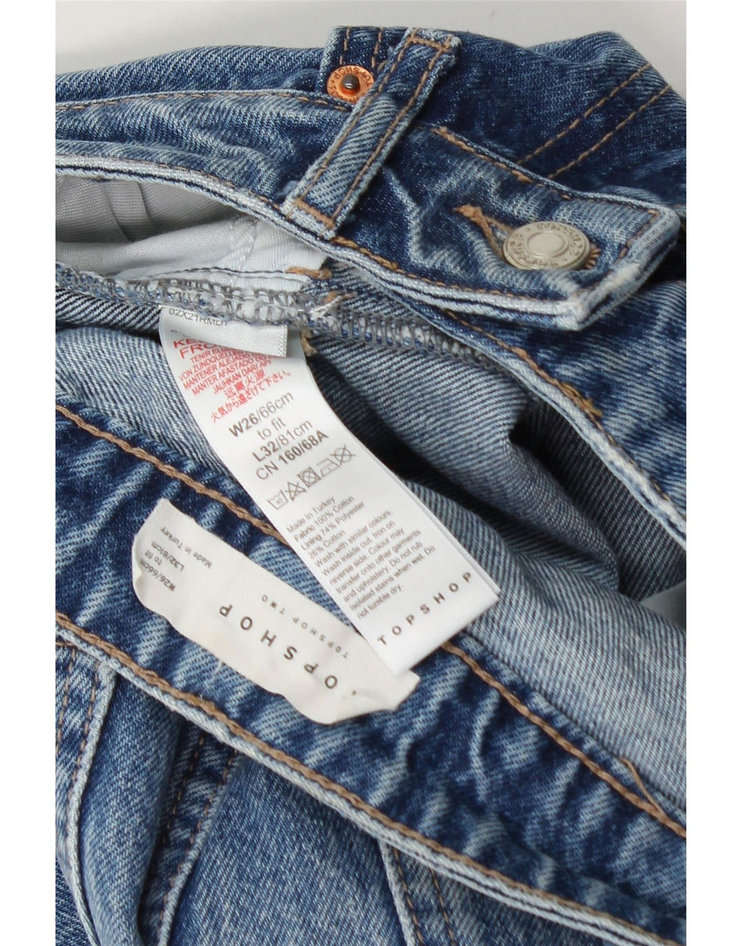 TOPSHOP Blugi Bootcut pentru Damă W26 L32 Bumbac Albastru