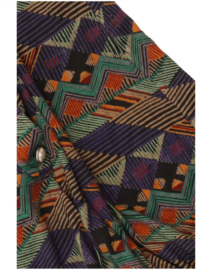 Rochie vintage pentru femei în linie A UK 14 Medium Multicolor Geometric