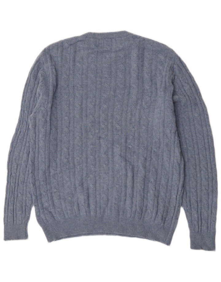 Pulover Jack Wills pentru bărbați The Marlow, cu gât crew, lână mare, albastră