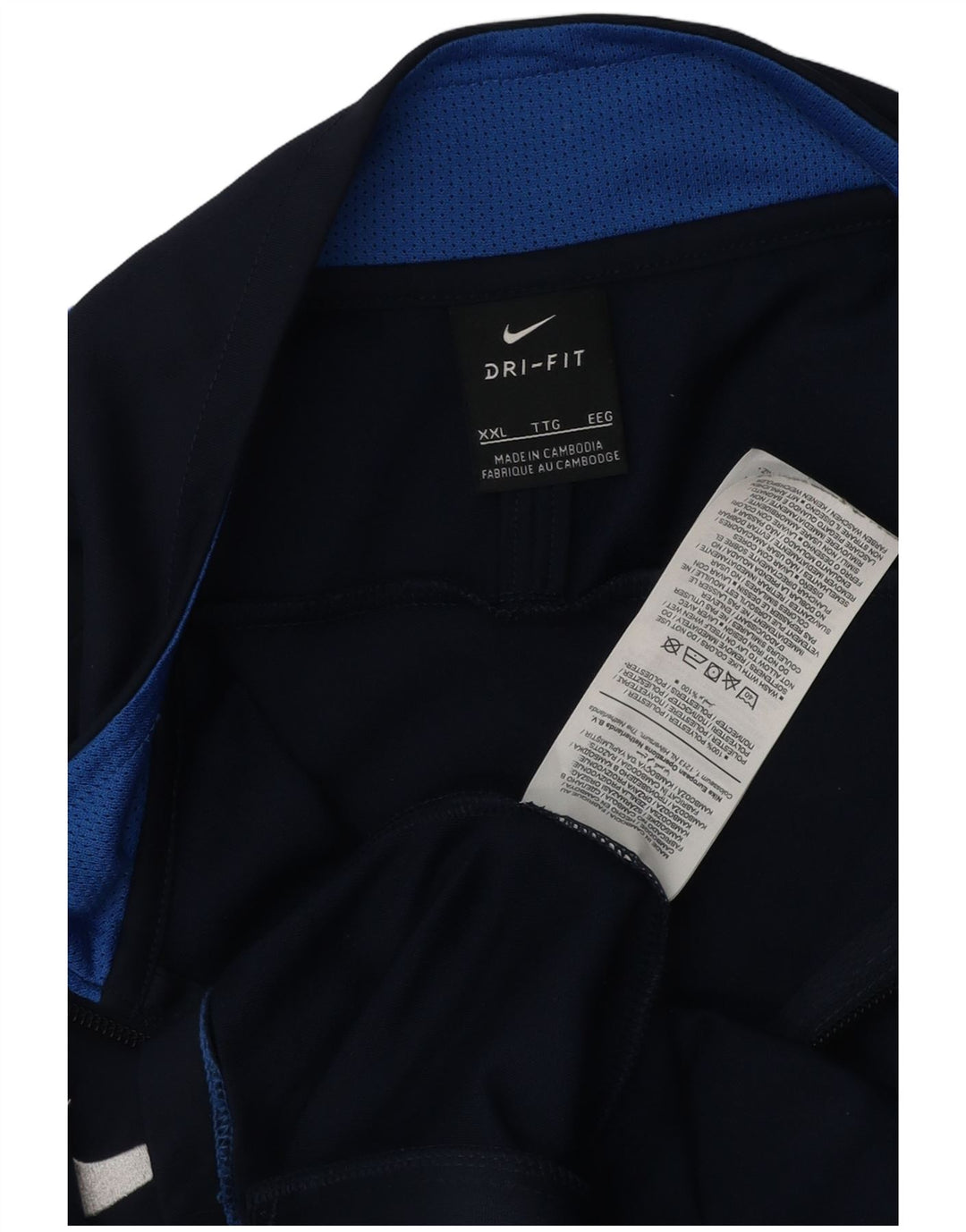 Jachetă de top pentru trening Nike Dri Fit pentru bărbați, 2XL, poliester color block, albastru bleumarin