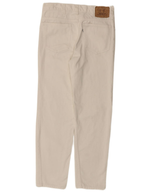 Blugi conici pentru femei Levi's 630 W33 L27 alb catifelat