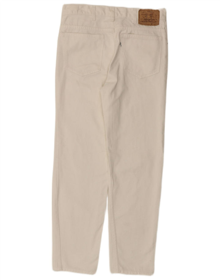 Blugi conici pentru femei Levi's 630 W33 L27 alb catifelat