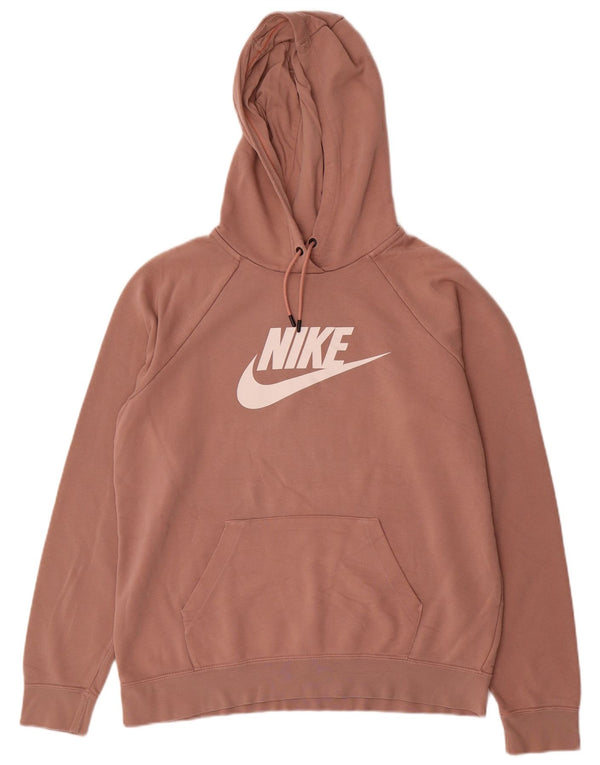 Pulover Nike cu capota cu grafic pentru femei UK 16, mare, maro, bumbac