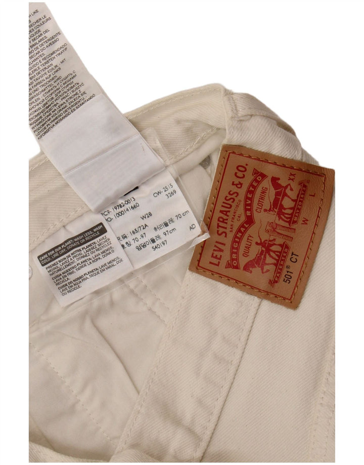 Pantaloni scurți din denim 501 distressed pentru femei LEVI'S W28 bumbac alb mediu