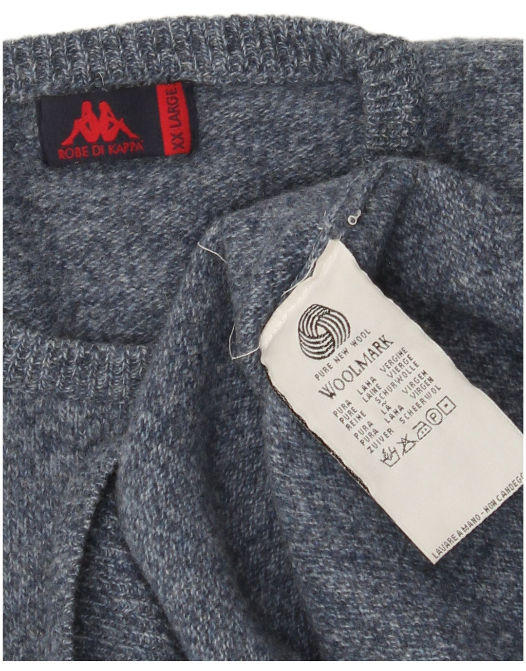 Pulover Kappa pentru femei cu decolteu rotund UK 20 2XL Lână albastră